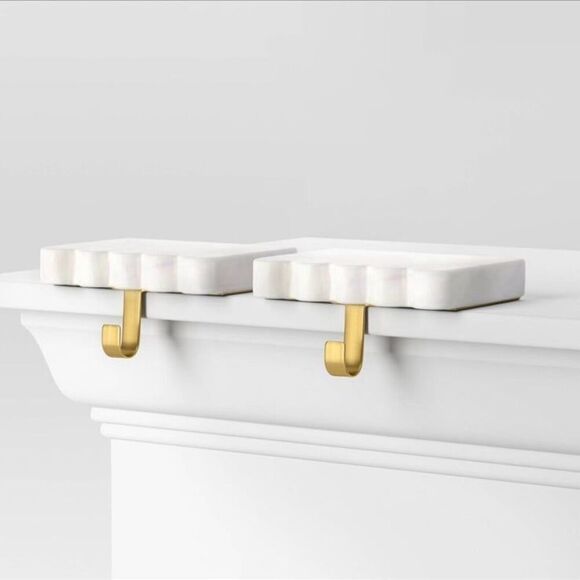 Threshold Studio McGee 2 Marble with Gold Marble Stocking Holder (with flaw) - Picture 4 of 12